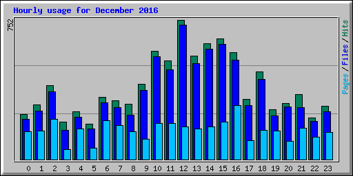 Hourly usage for December 2016
